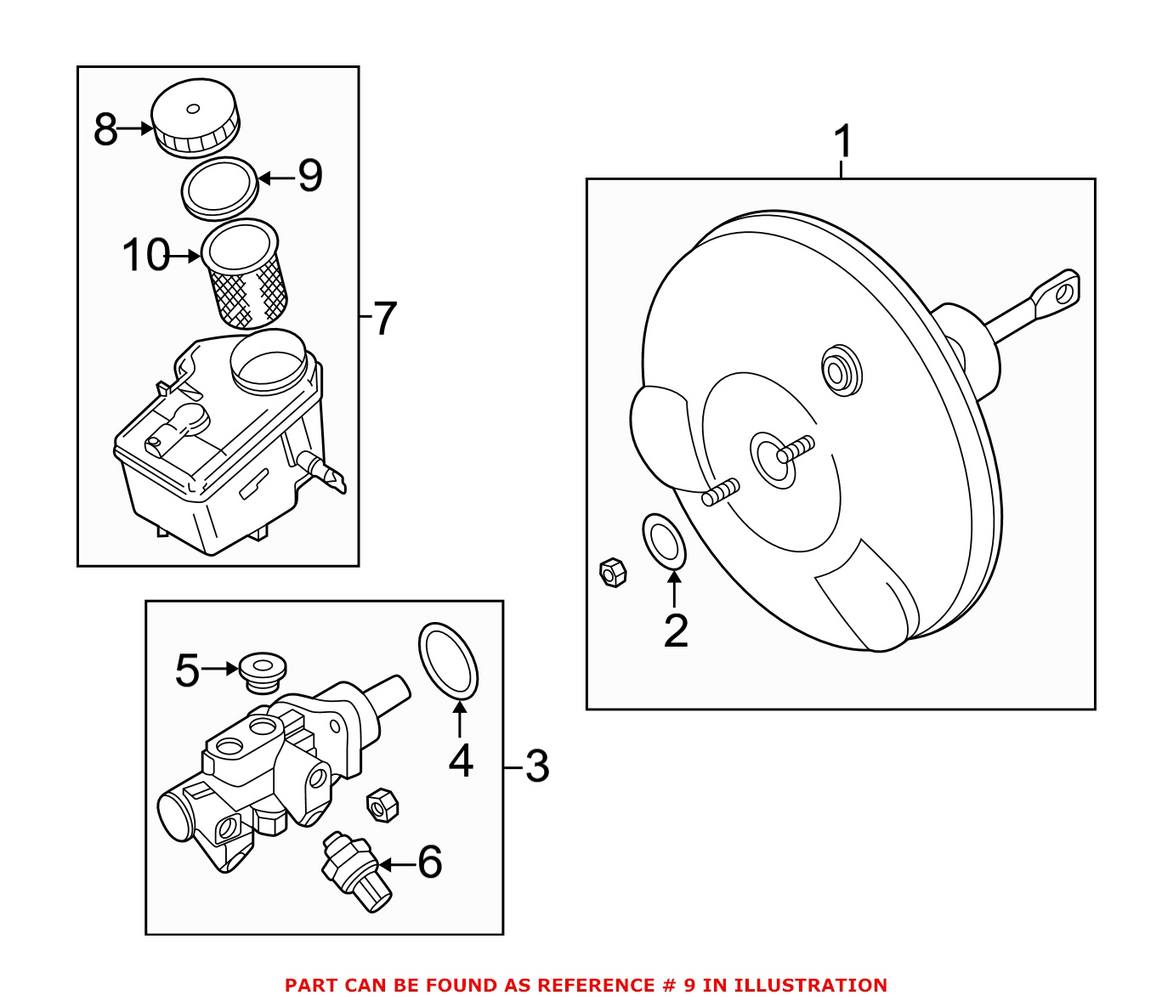 BMW Brake Master Cylinder Cap Seal 34321102798